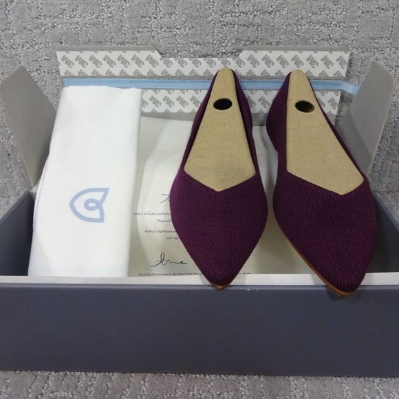 ROTHY'S The Merino Aubergine Purple Pointed Flat Shoes Women's Multiple Sizes - Picture 9 of 16